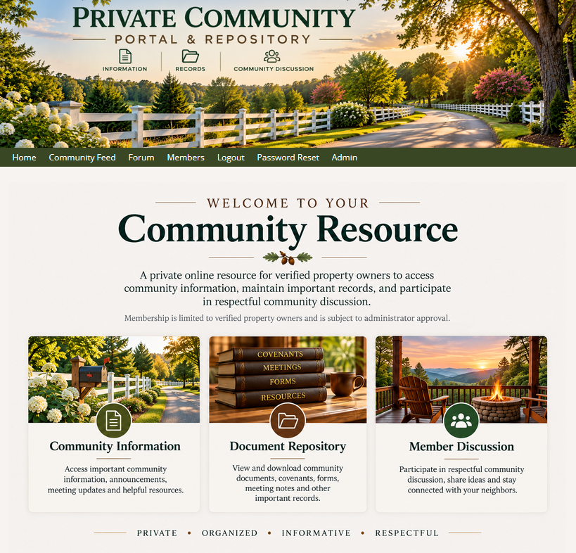 Private Community Portal and Repository